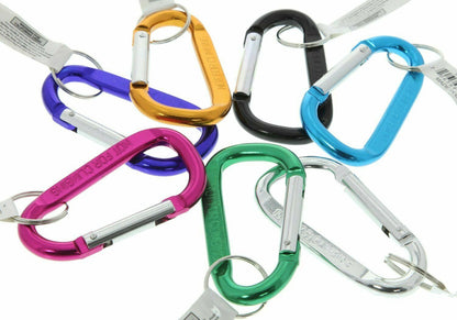 60-Piece Display of Aluminum Keyring Carabiners - Assorted colors