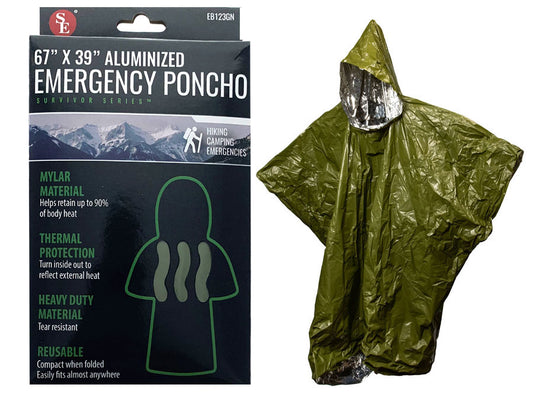 67"x39" Emergency Aluminized Poncho- 28um Thick