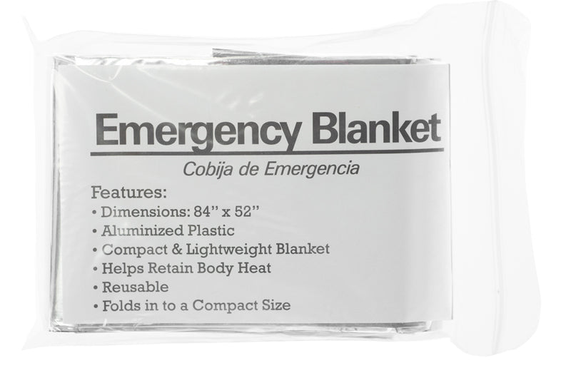 10-piece display of 84"x 52" Emergency Sleeping Blankets