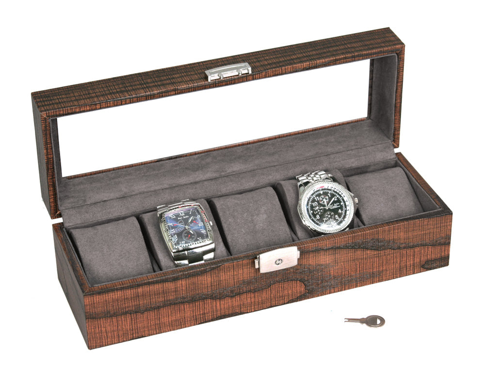 Glass Top Wood Grain Watch Cases