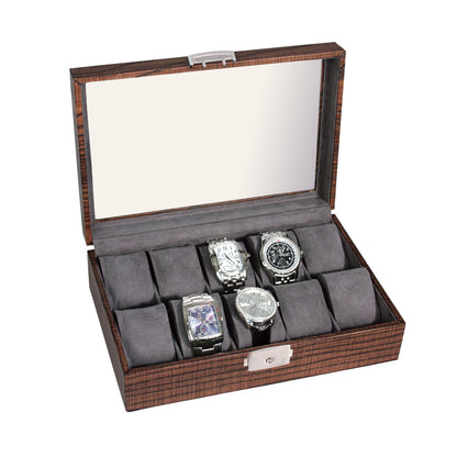 Glass Top Wood Grain Watch Cases