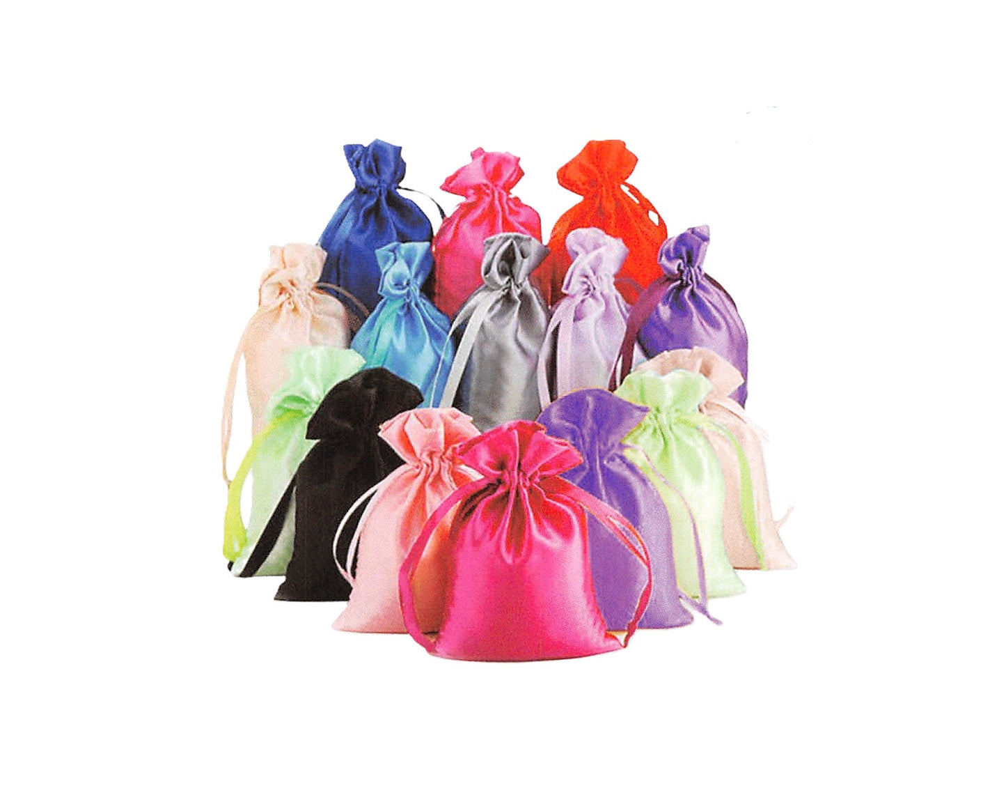 Mix Color Satin Drawstring Pouch