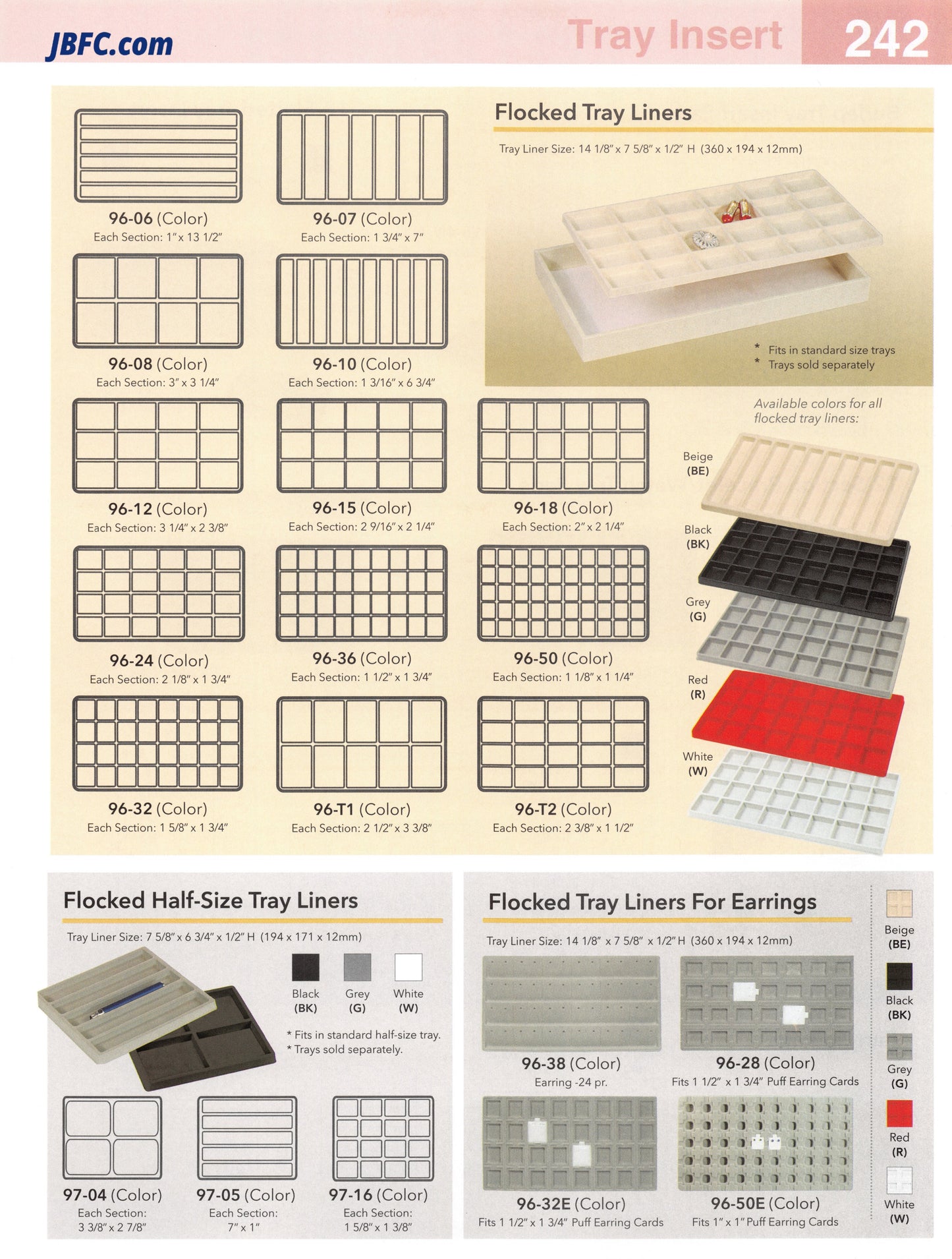 Flocked Half-Size Tray Liners