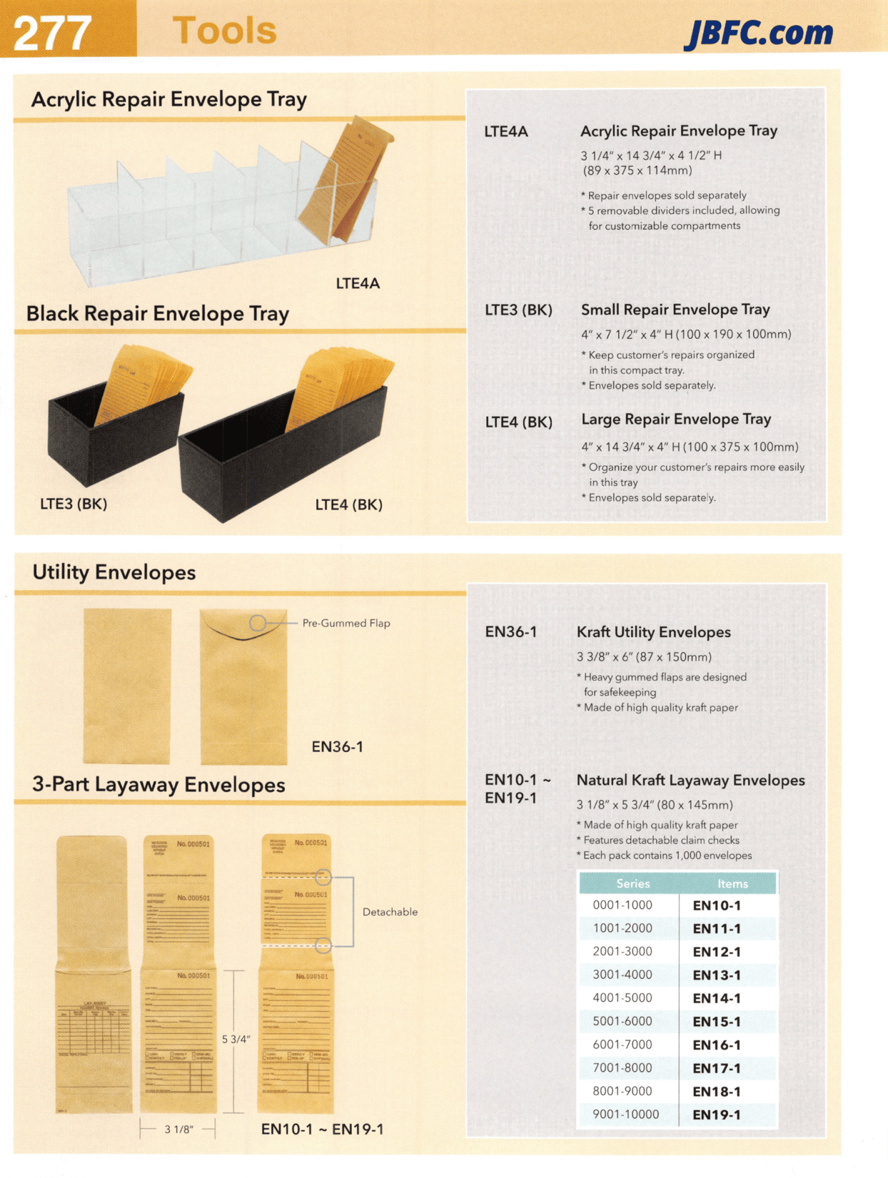 Black Repair Envelope Tray