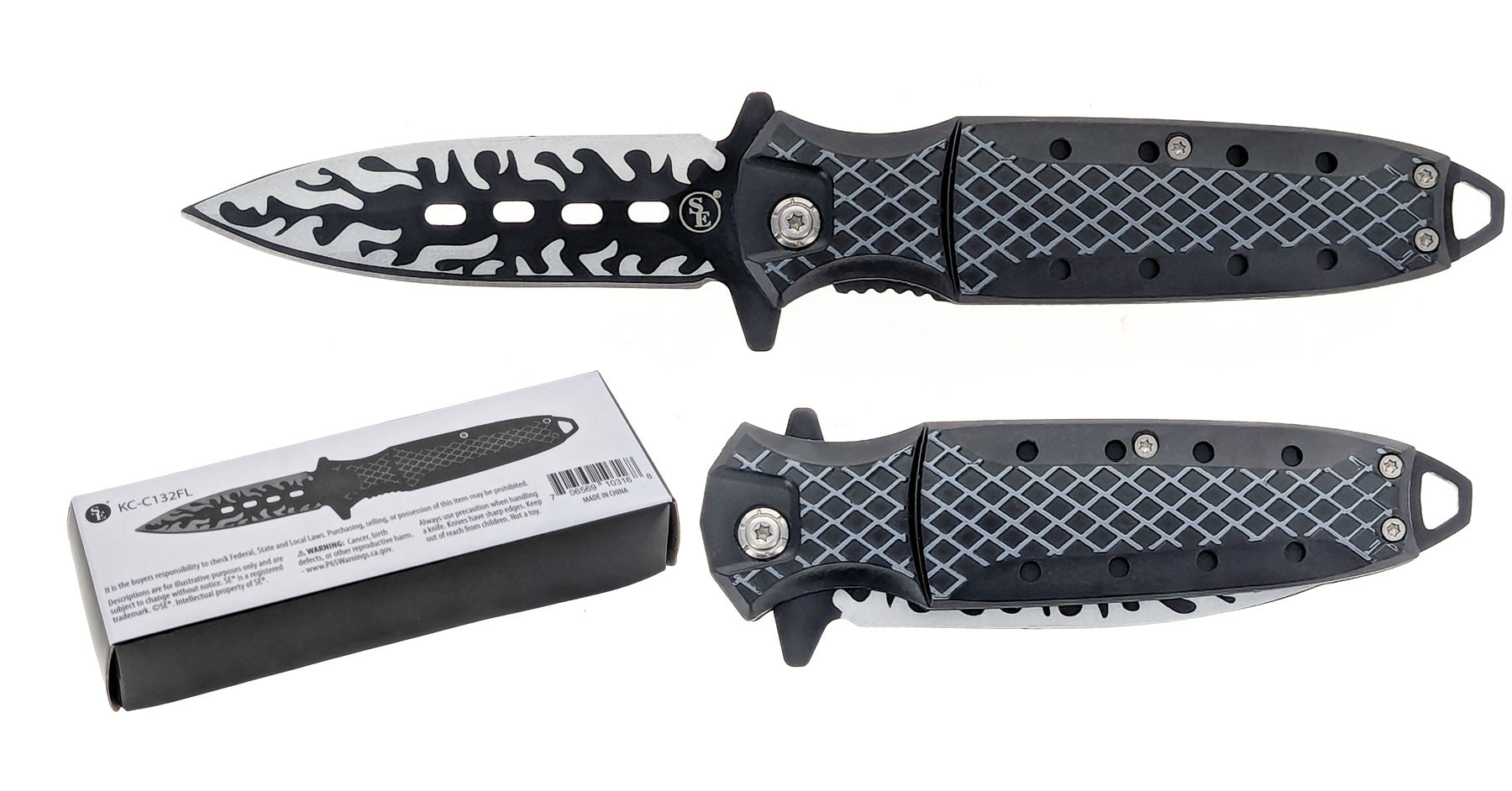 Manual-Opening Pocket Knife with Pocket Clip & Lanyard Hole