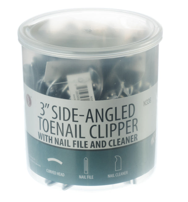 36-piece jar of 3" Toenail Clippers with Nail File & Cleaner