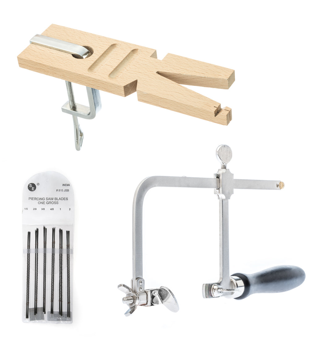 3 in 1 Professional Jeweler's Saw Set : Professional Saw, 144 Blades and Wooden Pin with Clamp